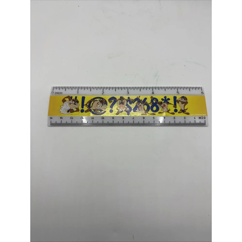 Vintage Taz Looney Tunes Pencil Box Spacemaker Warner Bros & Ruler‎